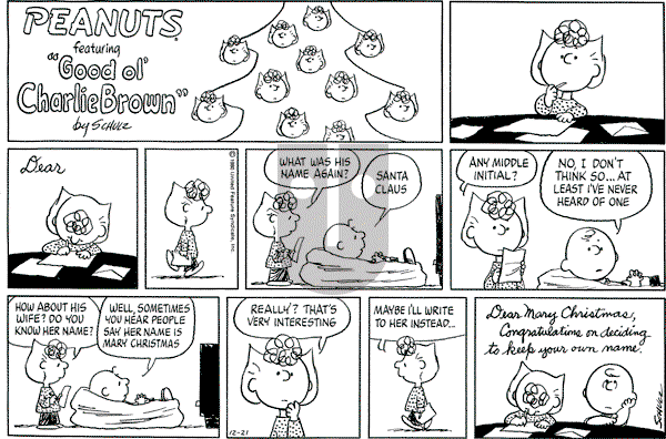 Peanuts - Sunday December 21, 1980 Comic Strip