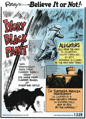 Ripley's Believe It or Not on Thursday December 26, 2013 Comic Strip