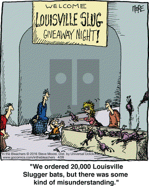 In the Bleachers on Thursday April 28, 2016 Comic Strip