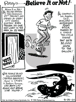 Ripley's Believe It or Not on Saturday May 15, 2004 Comic Strip