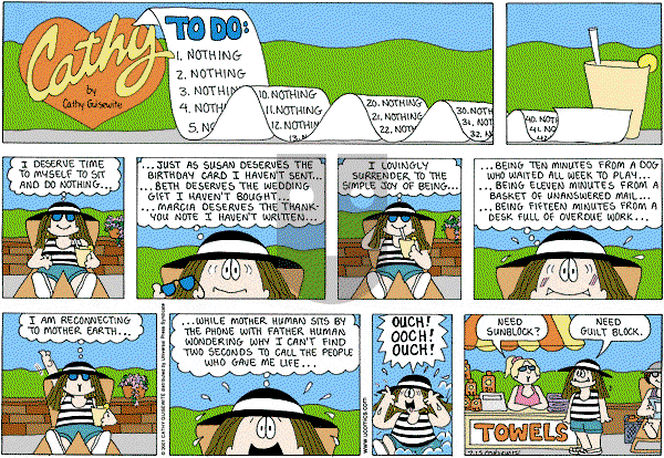 Cathy Classics - Sunday July 15, 2012 Comic Strip