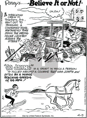 Ripley's Believe It or Not - Monday April 9, 2001 Comic Strip
