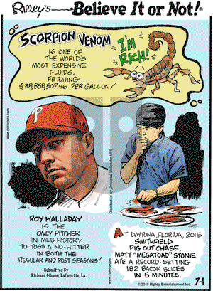 Ripley's Believe It or Not on Wednesday July 1, 2015 Comic Strip