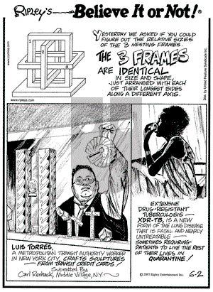Ripley's Believe It or Not - Saturday June 2, 2007 Comic Strip