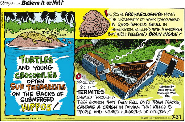 Ripley's Believe It or Not on Sunday July 31, 2011 Comic Strip