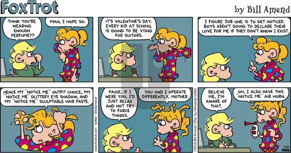 FoxTrot on Sunday February 14, 2016 Comic Strip