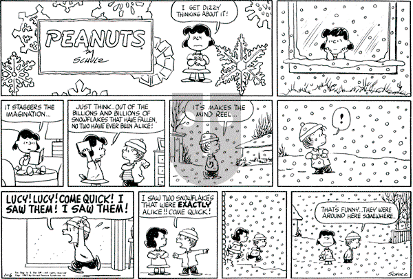 Peanuts - Sunday January 6, 1963 Comic Strip
