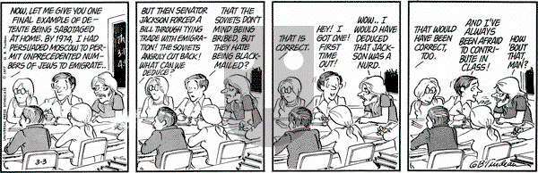 Doonesbury on Thursday March 3, 1977 Comic Strip