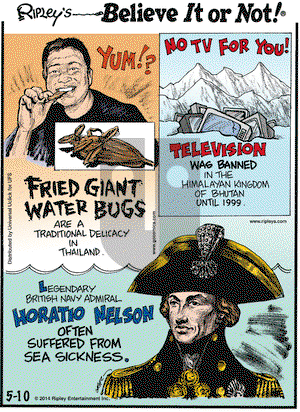 Ripley's Believe It or Not on Saturday May 10, 2014 Comic Strip