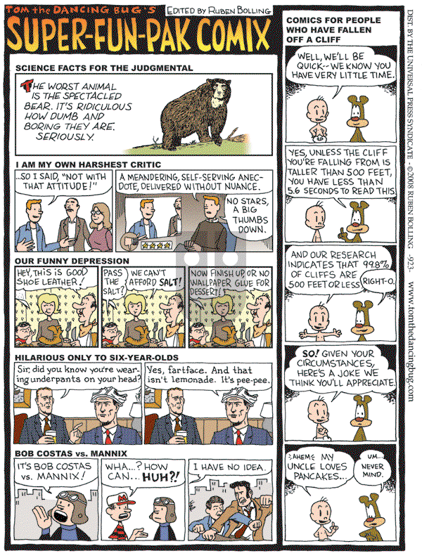Tom the Dancing Bug on Saturday November 8, 2008 Comic Strip