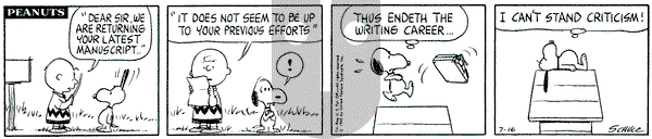 Peanuts on Friday July 16, 1965 Comic Strip