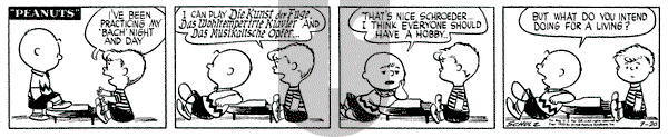 Peanuts on Monday July 20, 1953 Comic Strip