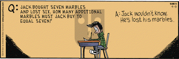 Grand Avenue on Monday April 8, 2019 Comic Strip