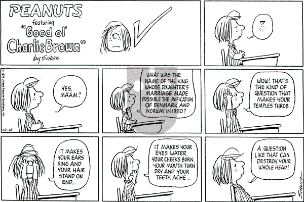 Peanuts - Sunday December 16, 1979 Comic Strip