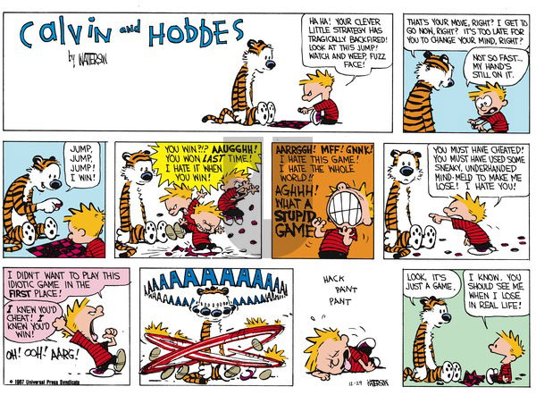 Calvin and Hobbes on Sunday January 25, 1987 Comic Strip