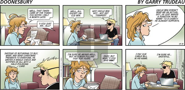 Doonesbury on Sunday January 31, 2016 Comic Strip