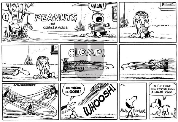 Peanuts on Sunday March 2, 1958 Comic Strip