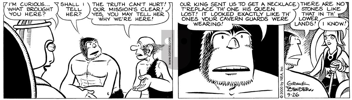 Alley Oop - Tuesday September 26, 2000 Comic Strip