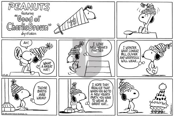 Peanuts on Sunday December 31, 1978 Comic Strip