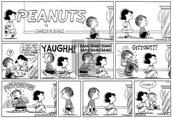 Peanuts on Sunday September 9, 1956 Comic Strip