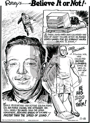 Ripley's Believe It or Not on Friday November 18, 2005 Comic Strip