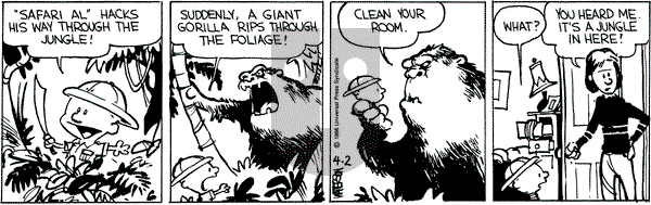 Calvin and Hobbes on Wednesday April 2, 1986 Comic Strip