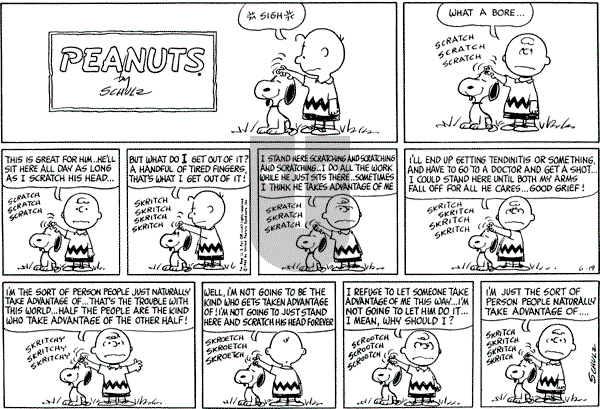 Peanuts - Sunday June 19, 1966 Comic Strip