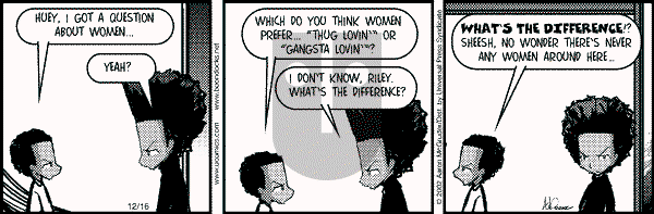 The Boondocks - Monday December 16, 2002 Comic Strip