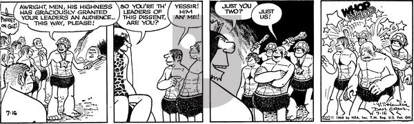 Alley Oop on Tuesday July 16, 1968 Comic Strip