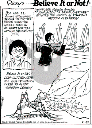 Ripley's Believe It or Not on Monday February 12, 1996 Comic Strip