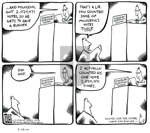 Tom Toles on Thursday September 28, 2000 Comic Strip