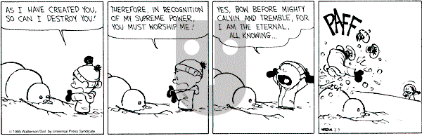Calvin and Hobbes - Thursday February 9, 1995 Comic Strip