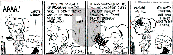 FoxTrot on Monday August 23, 1993 Comic Strip