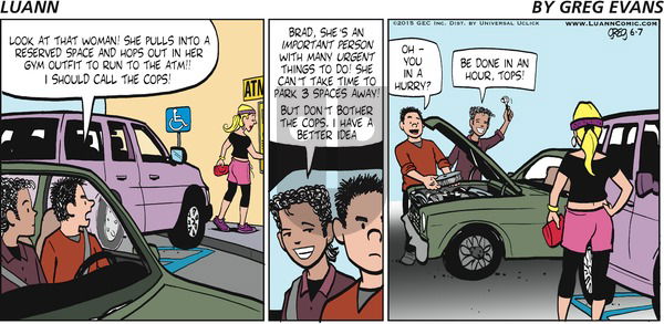 Luann on Sunday June 7, 2015 Comic Strip
