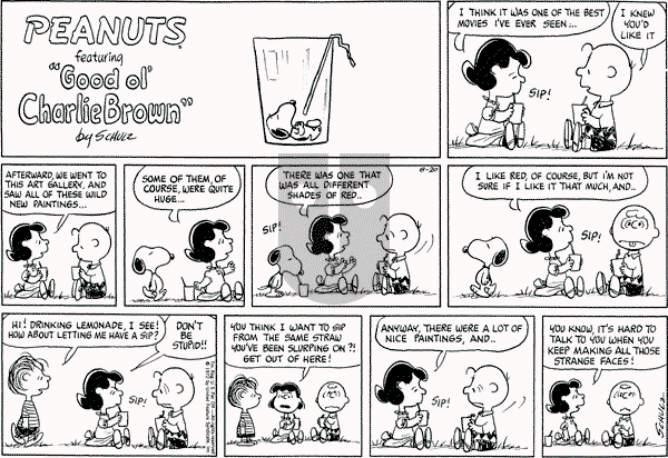 Peanuts - Sunday August 20, 1972 Comic Strip