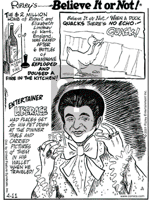 Ripley's Believe It or Not on Wednesday April 11, 2001 Comic Strip