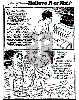 Ripley's Believe It or Not on Friday October 18, 2002 Comic Strip