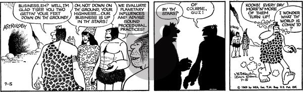 Alley Oop on Saturday July 5, 1969 Comic Strip