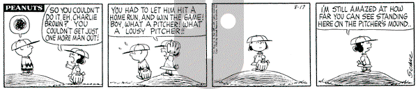 Peanuts on Wednesday August 17, 1960 Comic Strip