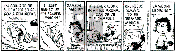 Peanuts on Thursday January 11, 1996 Comic Strip