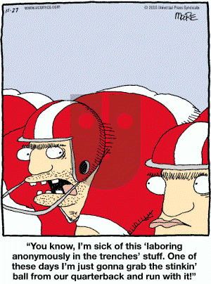 In the Bleachers - Thursday November 27, 2003 Comic Strip