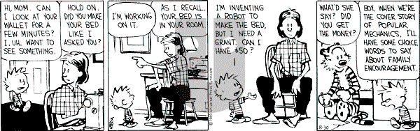 Calvin and Hobbes - Wednesday August 30, 1989 Comic Strip