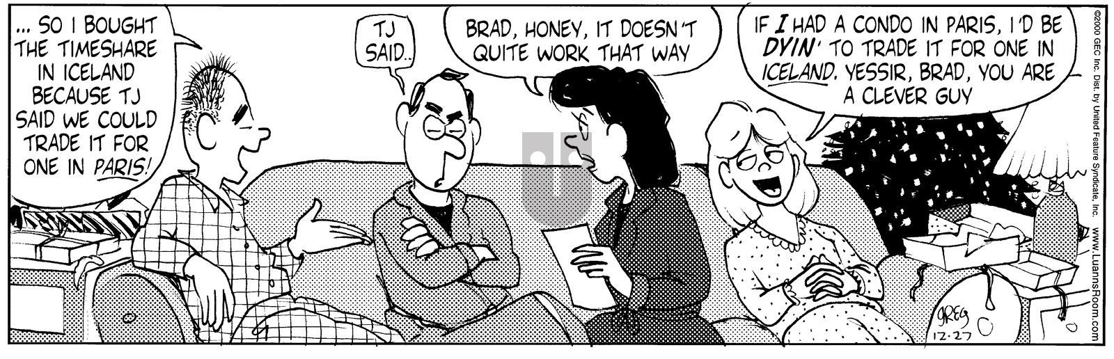 Luann - Wednesday December 27, 2000 Comic Strip