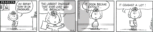 Peanuts - Monday December 11, 1972 Comic Strip