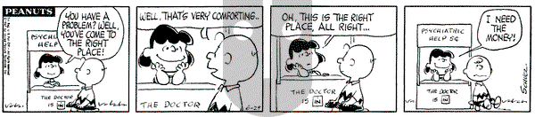 Peanuts on Thursday June 29, 1967 Comic Strip