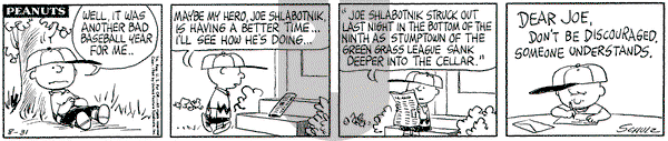 Peanuts on Monday August 31, 1964 Comic Strip