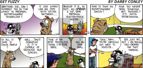 Get Fuzzy on Sunday November 30, 2008 Comic Strip