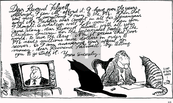 Pat Oliphant - Tuesday June 9, 1987 Comic Strip