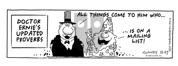 Frank and Ernest on Wednesday December 27, 1995 Comic Strip