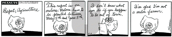 Peanuts on Wednesday May 3, 1972 Comic Strip